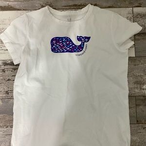 Vineyard Vines girls size 14 large white t-shirt with mermaid whale.